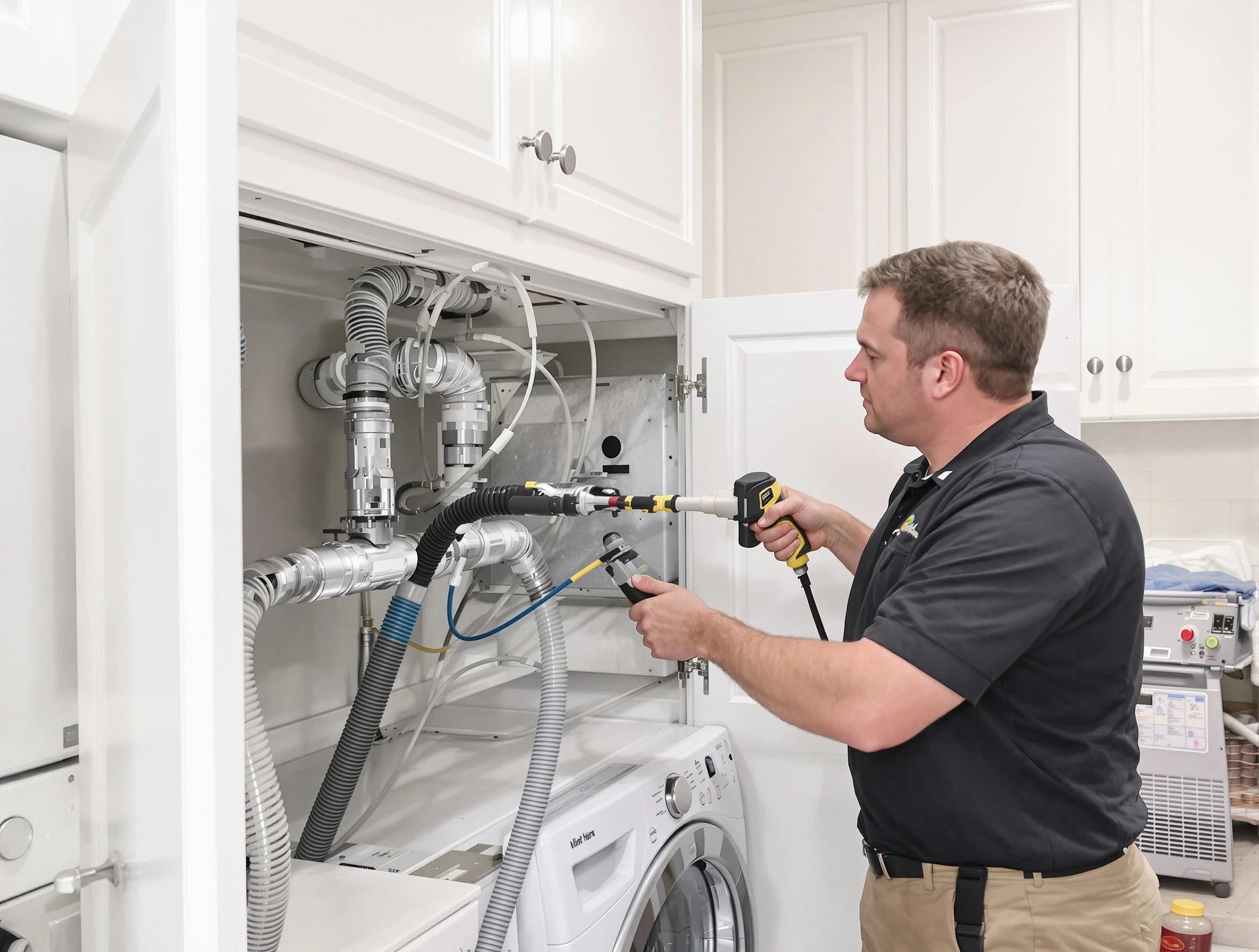 Florence Dryer Vent Cleaning professional removing severe blockage from a clogged dryer vent in Florence