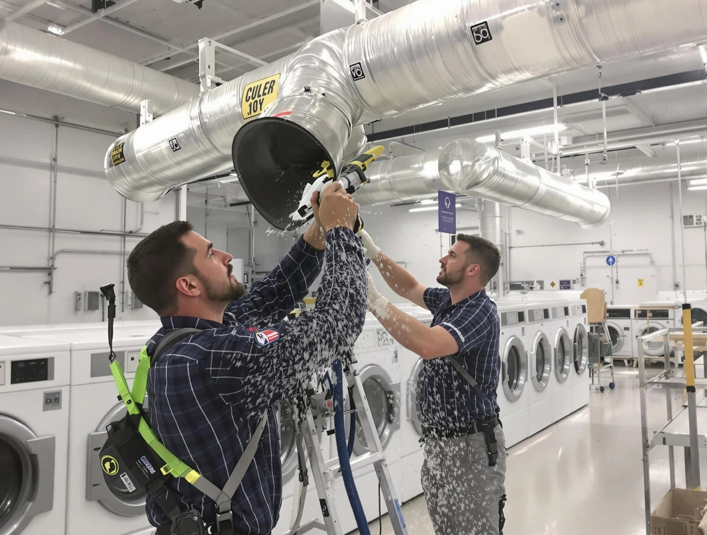 Florence Dryer Vent Cleaning team performing large-scale commercial dryer vent cleaning in Florence