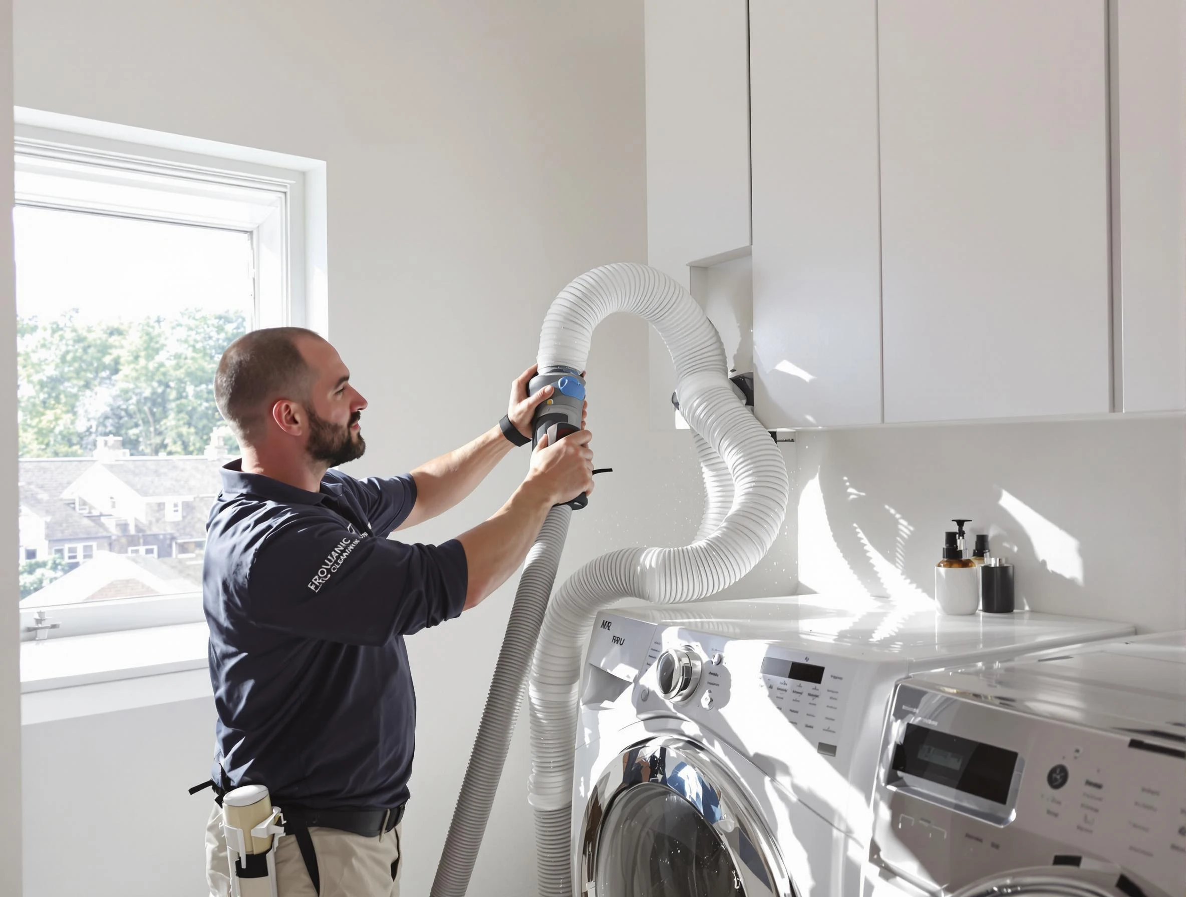 Certified Florence Dryer Vent Cleaning technician performing dryer vent cleaning in Florence